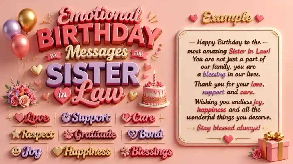 Emotional Birthday Messages for Sister in Law