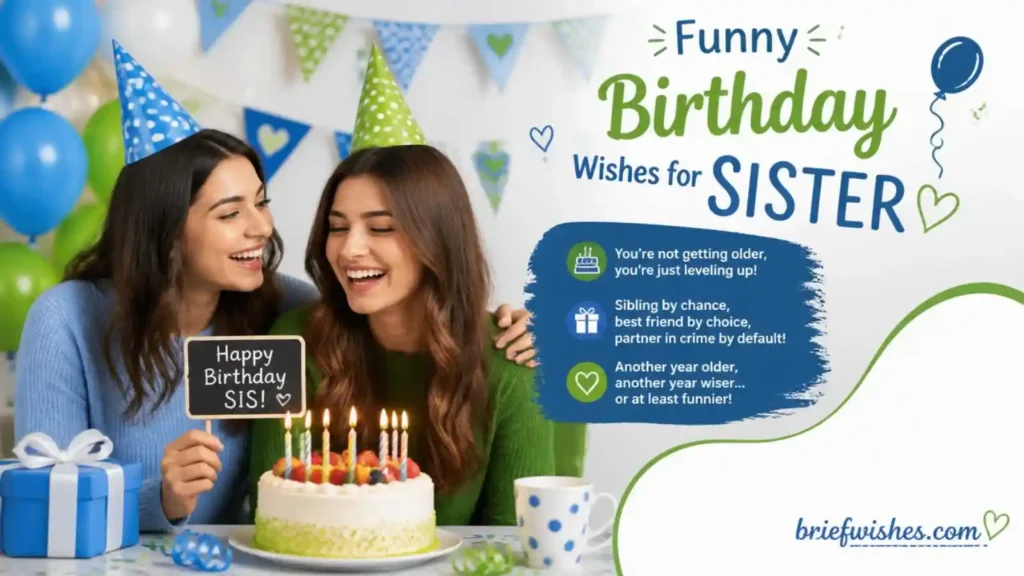 Funny Birthday Wishes for Sister