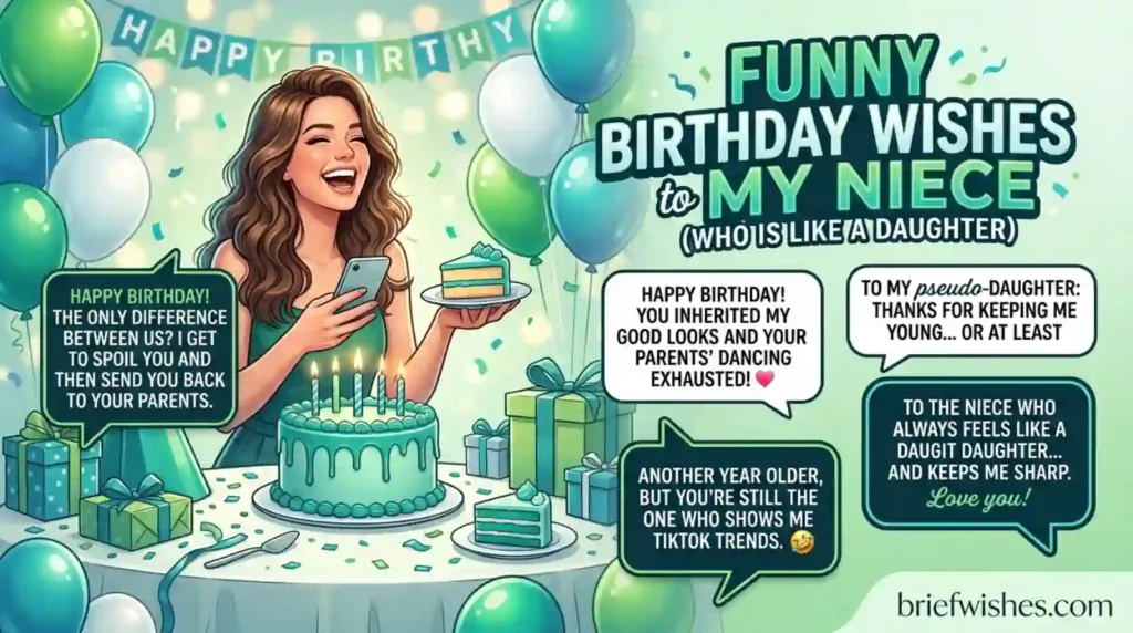 Funny Birthday Wishes to My Niece Who Is Like a Daughter