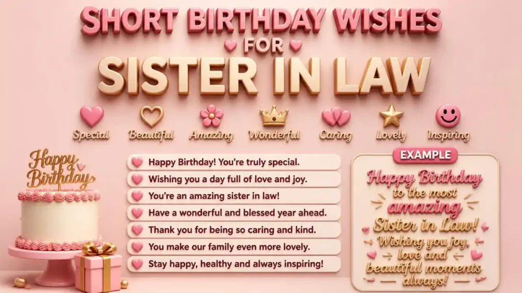 Short Birthday Wishes for Sister in Law
