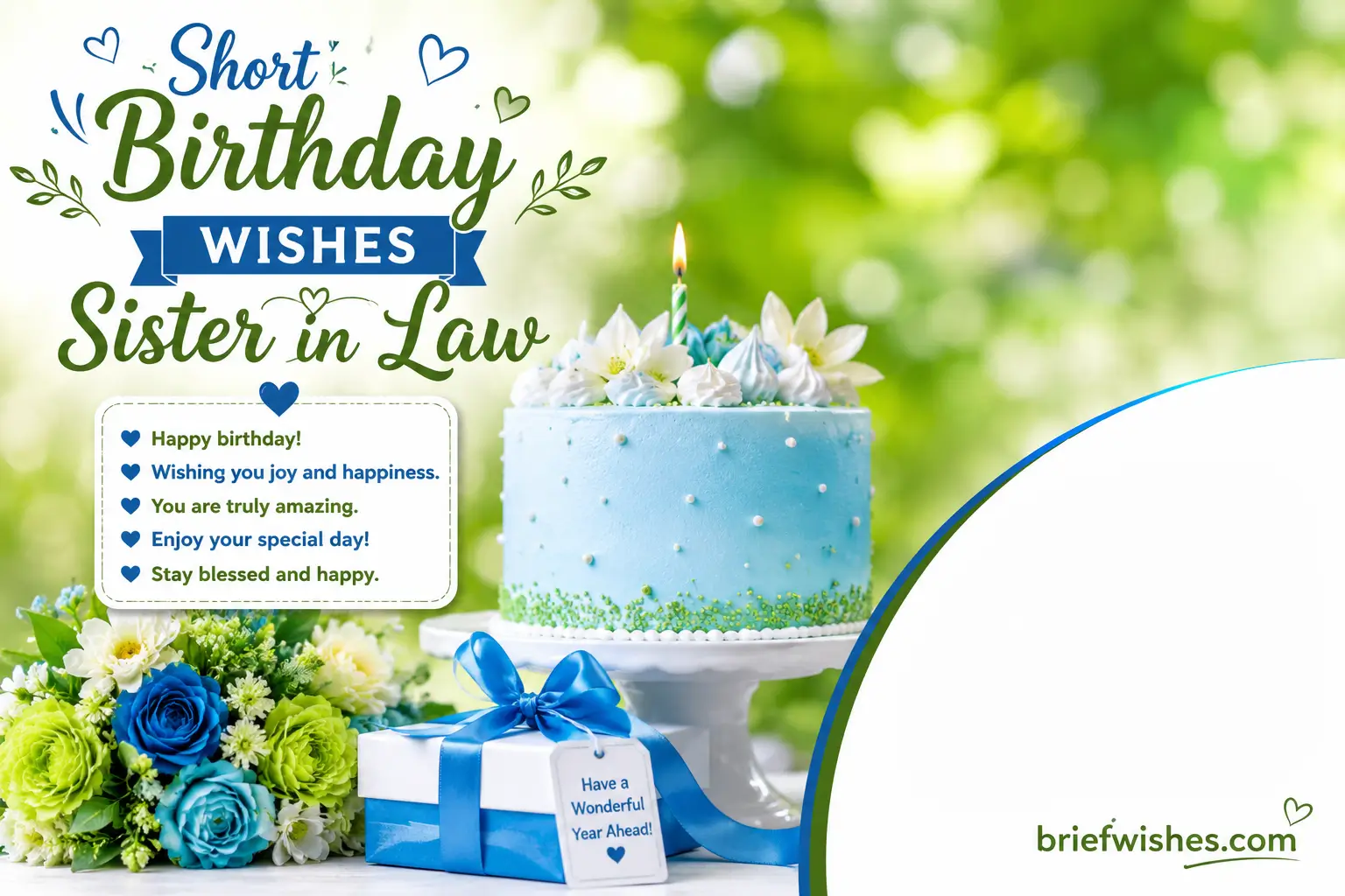 Short Birthday Wishes to Sister in Law