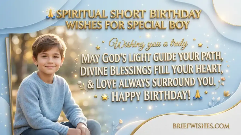 Spiritual Short Birthday Wishes for Special Boy