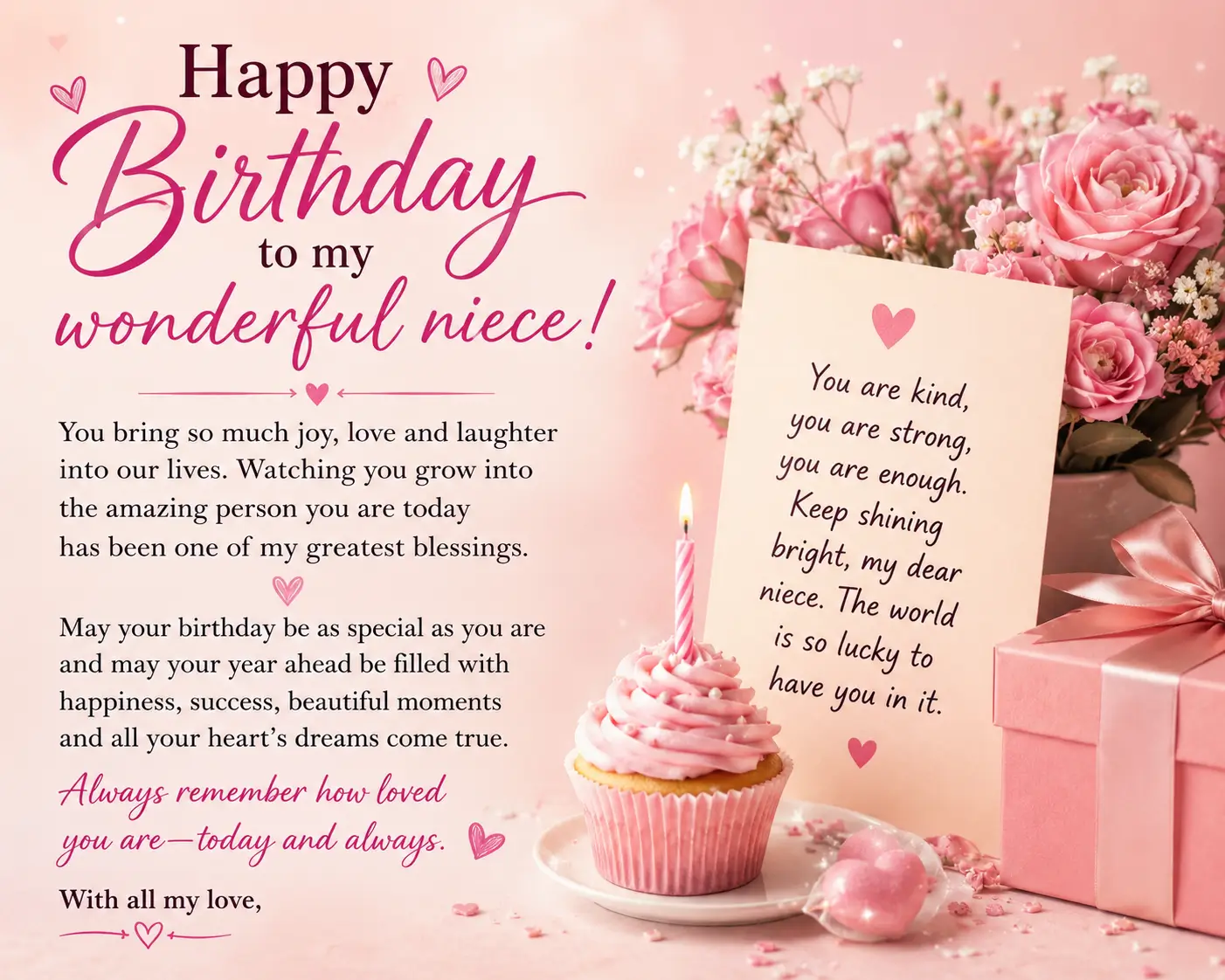 Touching birthday wishes for niece