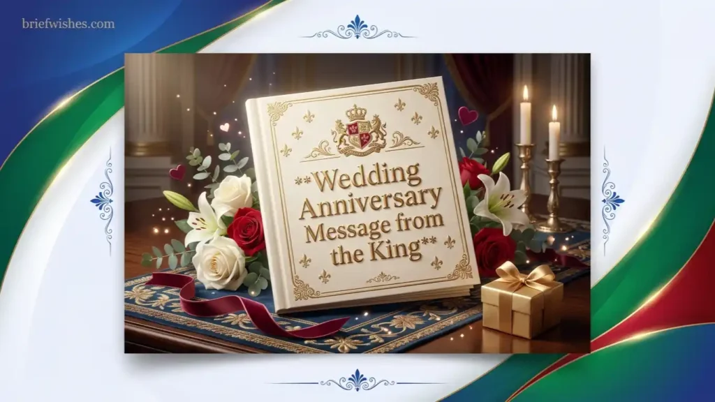 Wedding Anniversary Message from the King