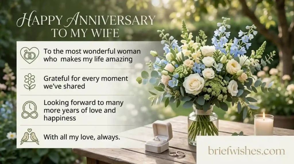 Short and Simple Anniversary Wishes for Wife