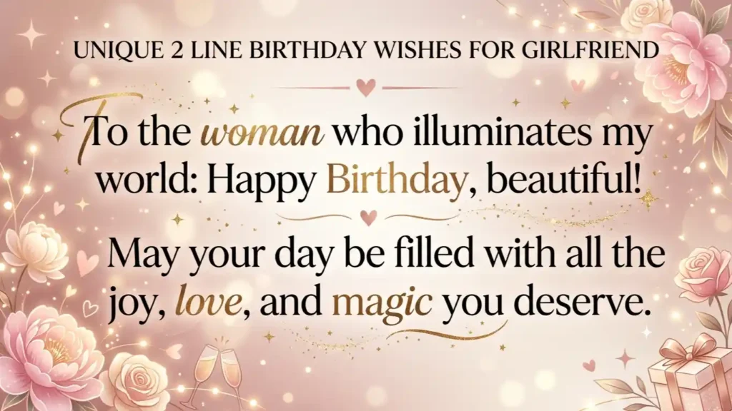 ✨ Unique 2 Line Birthday Wishes for Girlfriend