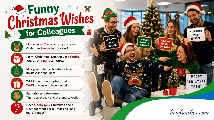 Funny Christmas Wishes for Colleagues