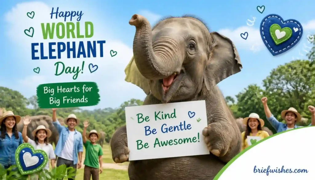 Funny World Elephant Day Wishes