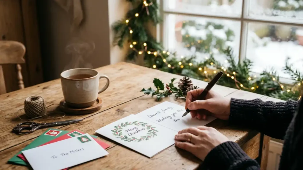 person-writing-christmas-card