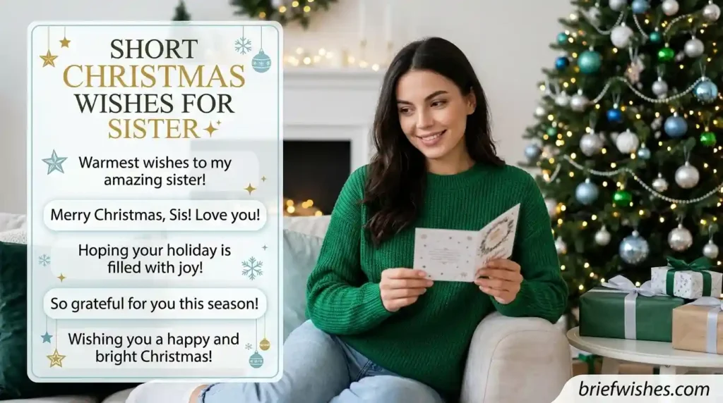 Short Christmas Wishes for Sister