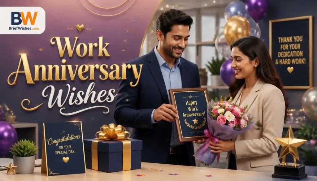 Work Anniversary Wishes in English 