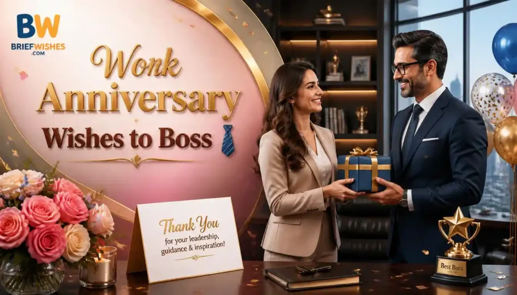 Work Anniversary Wishes to Boss 