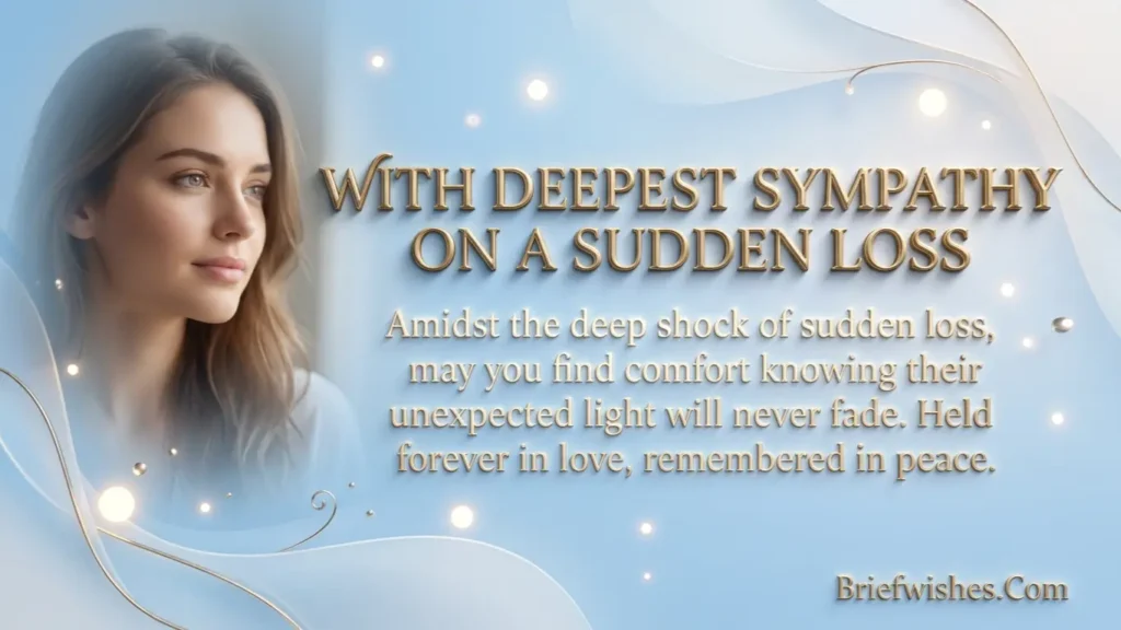 sudden death condolence message