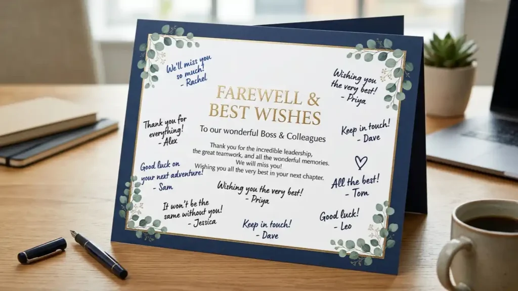 Farewell Wishes for Boss and Colleagues