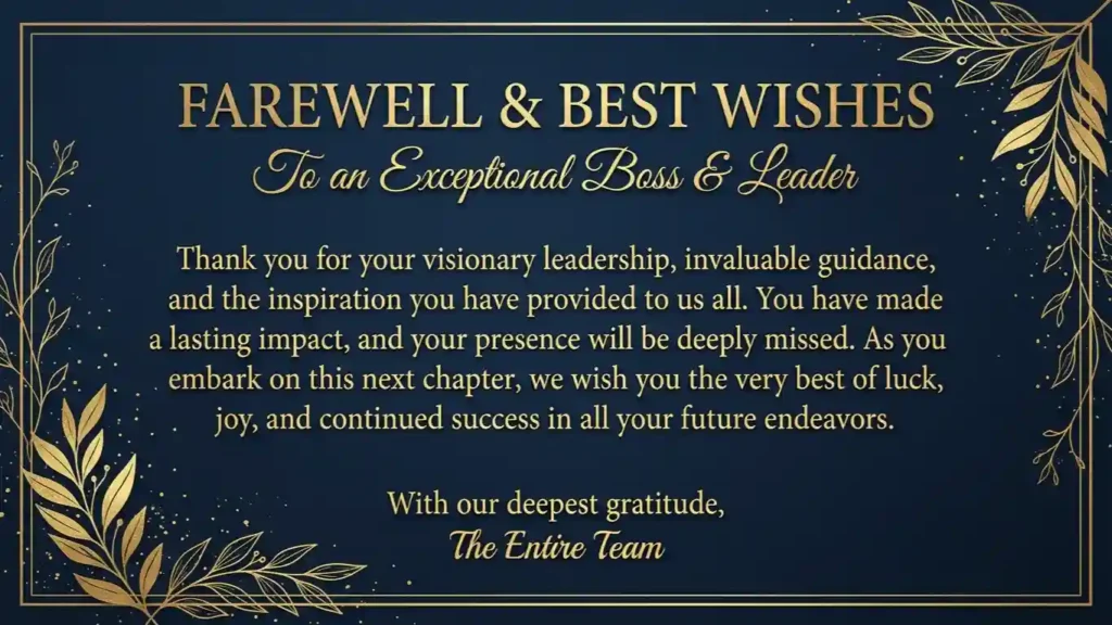 Formal Farewell Messages for a Departing Boss