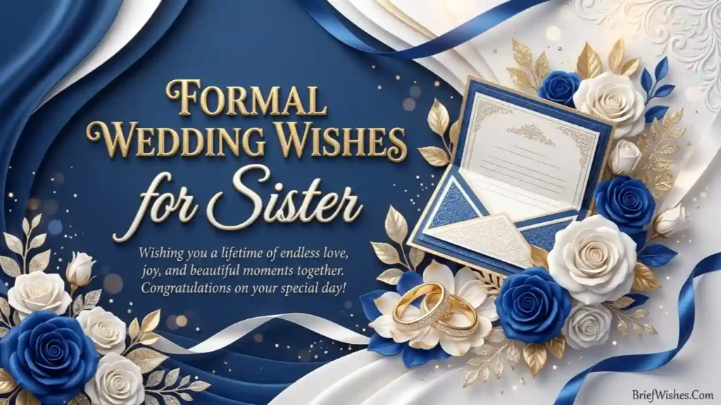 Formal Wedding Wishes for Sister in English