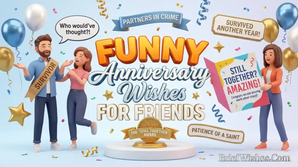 Funny Anniversary Wishes for Friends