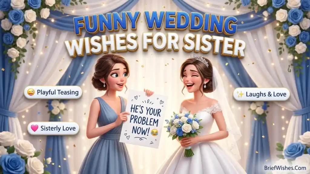 Funny Wedding Wishes for Sister