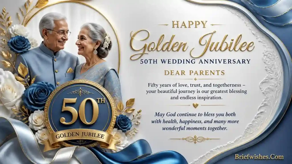 Golden Jubilee 50th Wedding Anniversary Wishes for Parents 