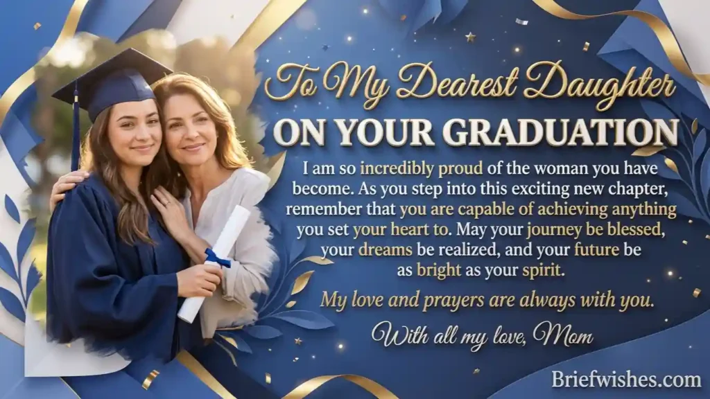 Graduation wishes for daughter from mother