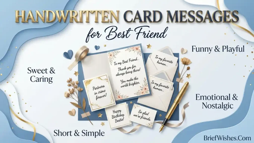 Handwritten Card Messages for Best Friend