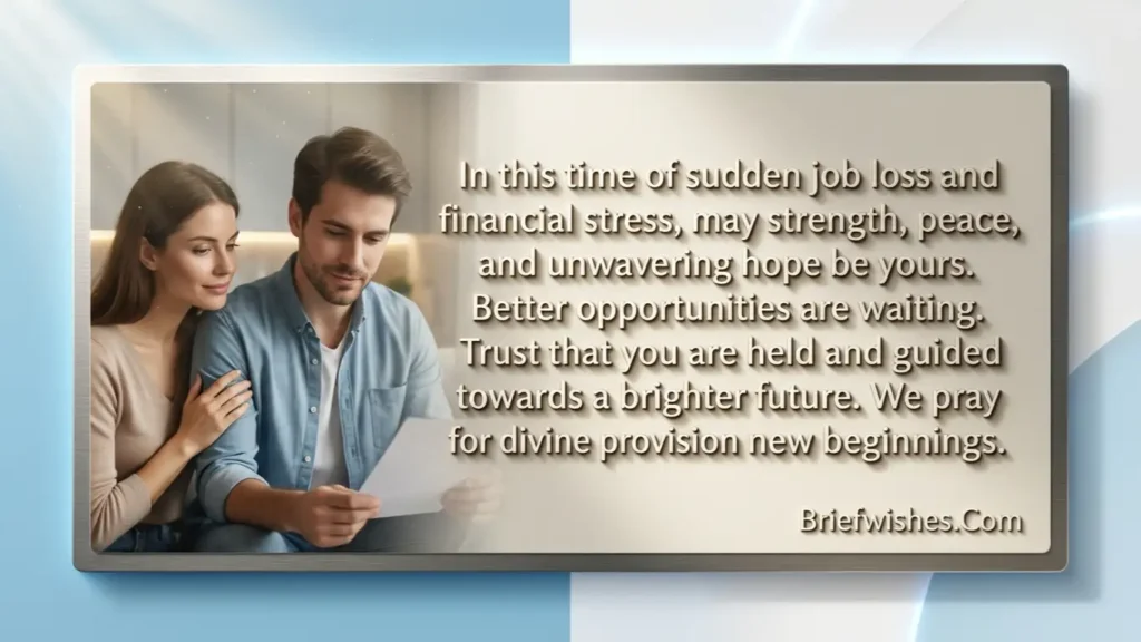 prayer for someone dealing with sudden job loss or financial stress