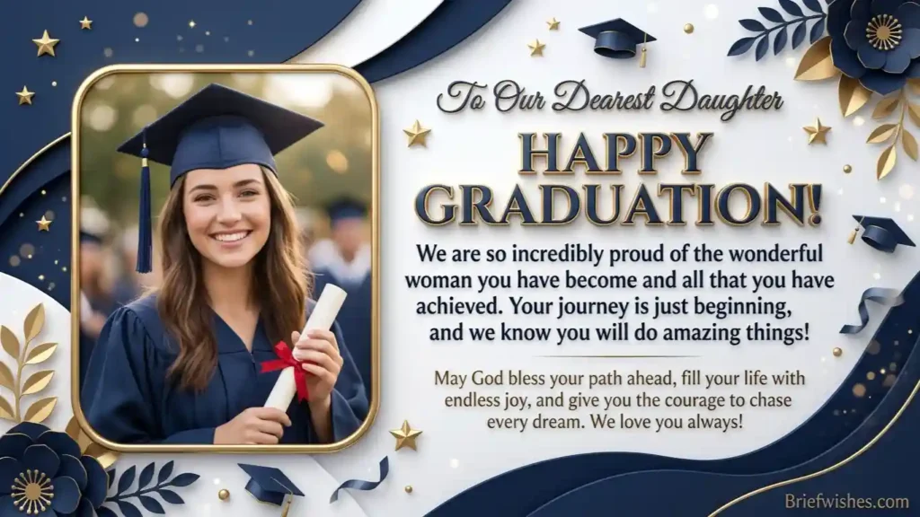 Proud graduation message to daughter 