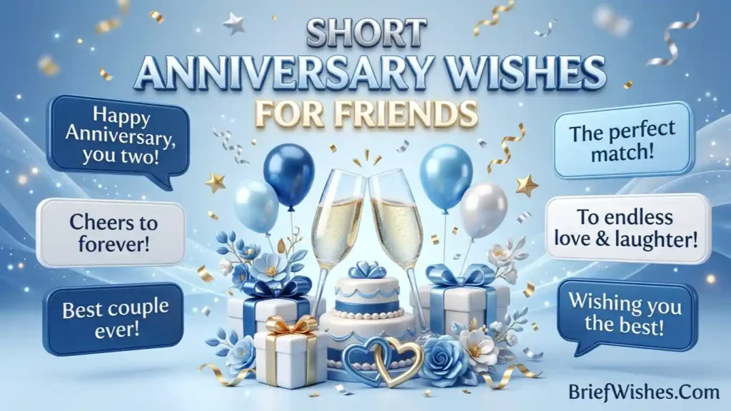 Short Anniversary Wishes for Friends