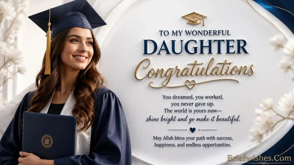 Short graduation wishes for daughter 