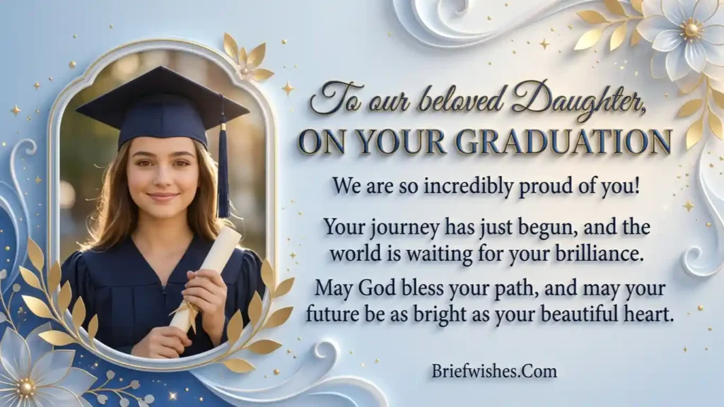 Short message for a daughter on her graduation in english 
