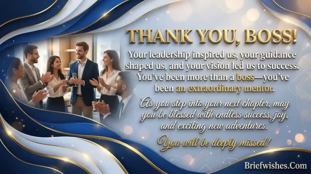 Short Thank You Message for Boss Farewell