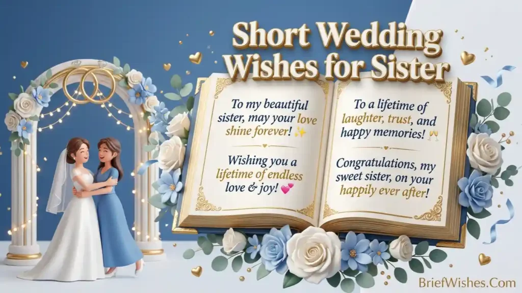 Short Wedding Wishes for Sister 