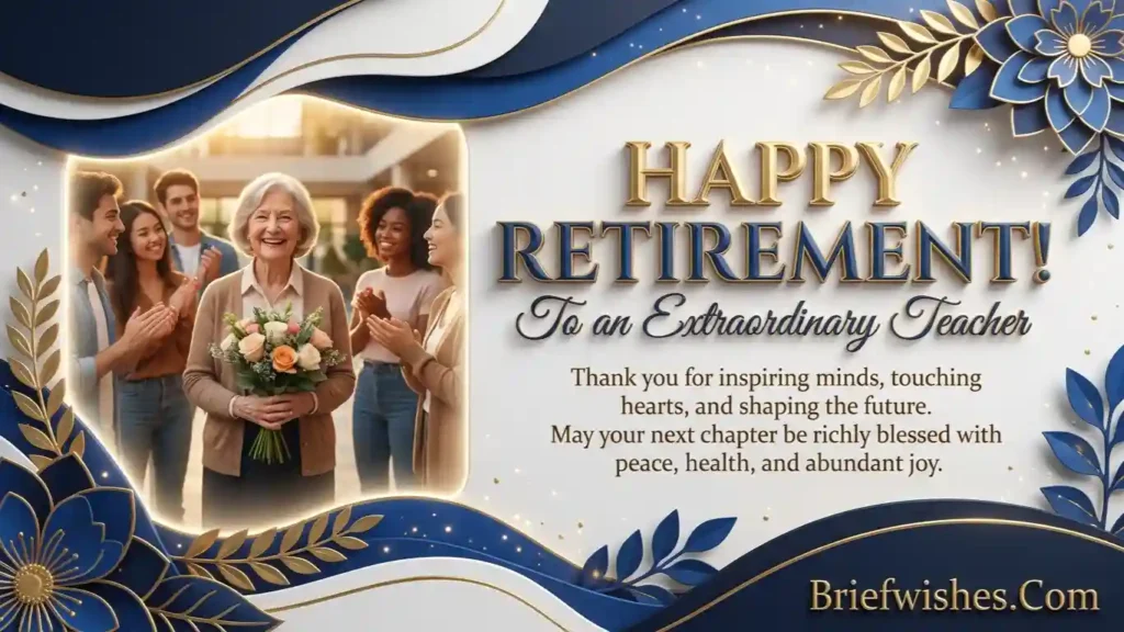 Teacher Retirement Wishes in English