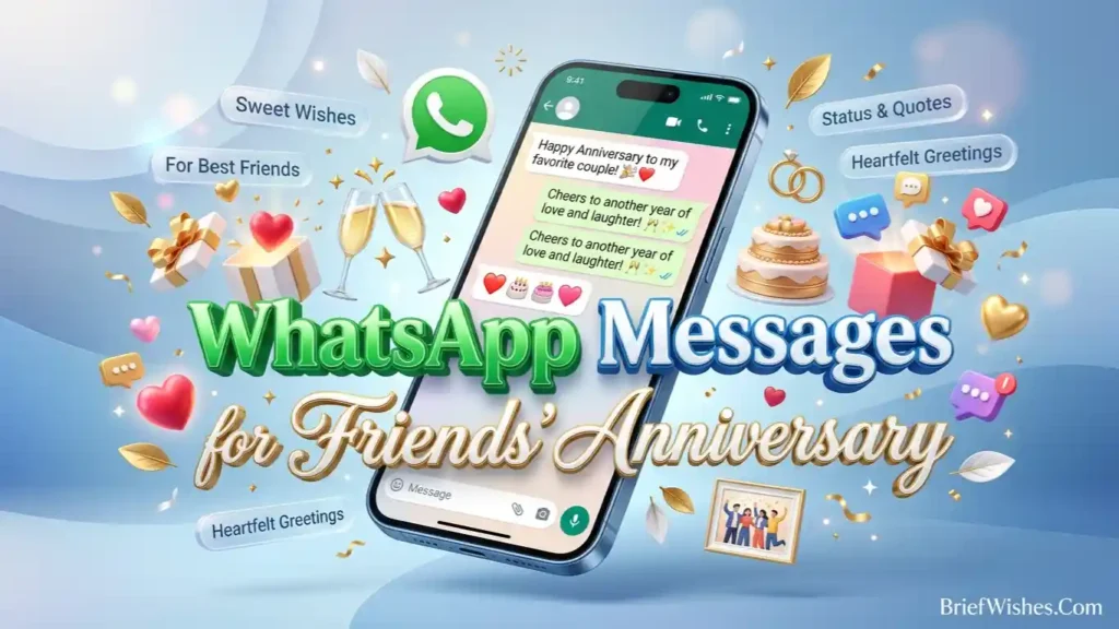WhatsApp Messages for Friends' Anniversary 