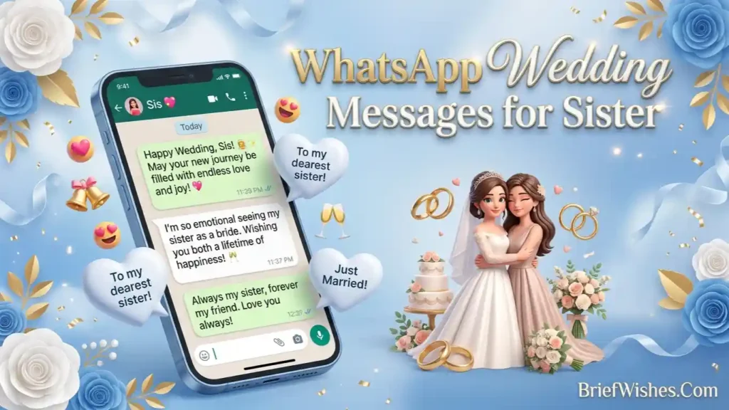 WhatsApp Wedding Messages for Sister 
